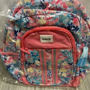 Hurley Multicolor Floral Backpack with Pink Details